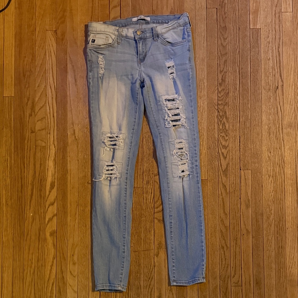 KanCan Light Blue Distressed Skinny Jeans
